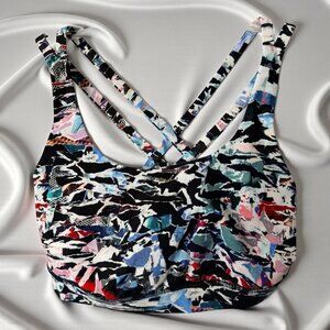 Lululemon Size 6 Multicolor Energy Bra Longline Strappy Sports Bra With Crisscro